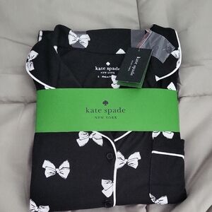 Kate Spade Pajama Set in Black and White Bow Print